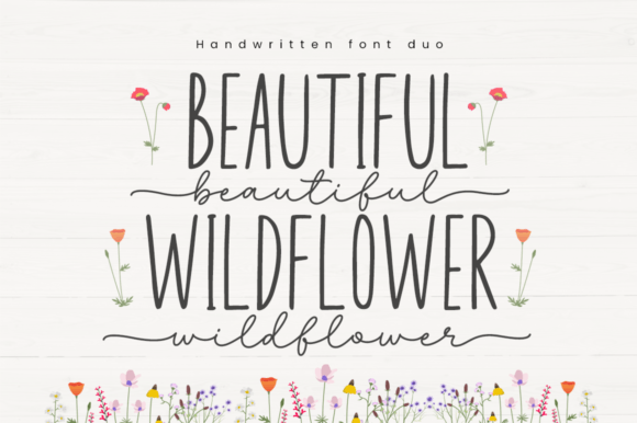 Beautiful Wildflower Duo: A Script Handwritten Font for Creative Branding
